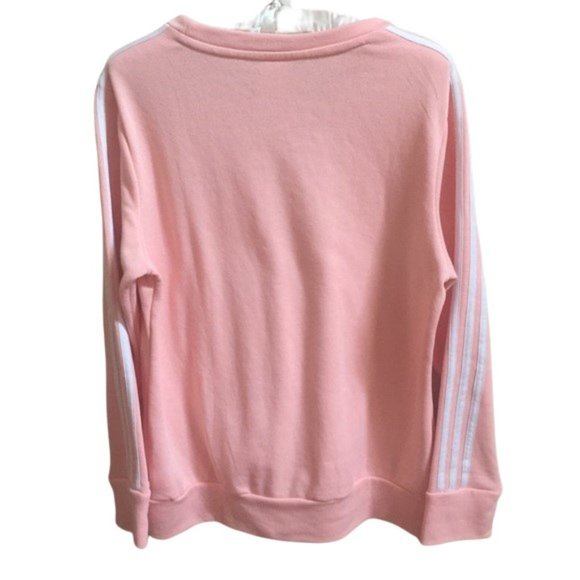 Adidas Climalite Peach Triple Striped Pullover Sweatshirt Sz L - Picture 4 of 11
